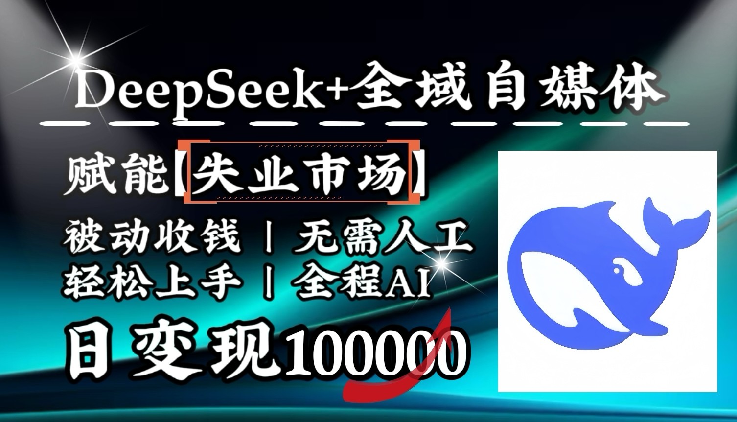 降维打击，DeepSeek+失业市场，全自动操作，结合人人刚需，单月利润轻松破100000＋