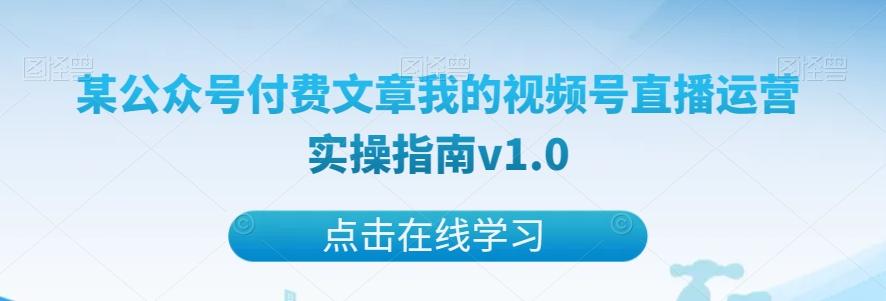 某公众号付费文章我的视频号直播运营实操指南v1.0-IC网盘资源库